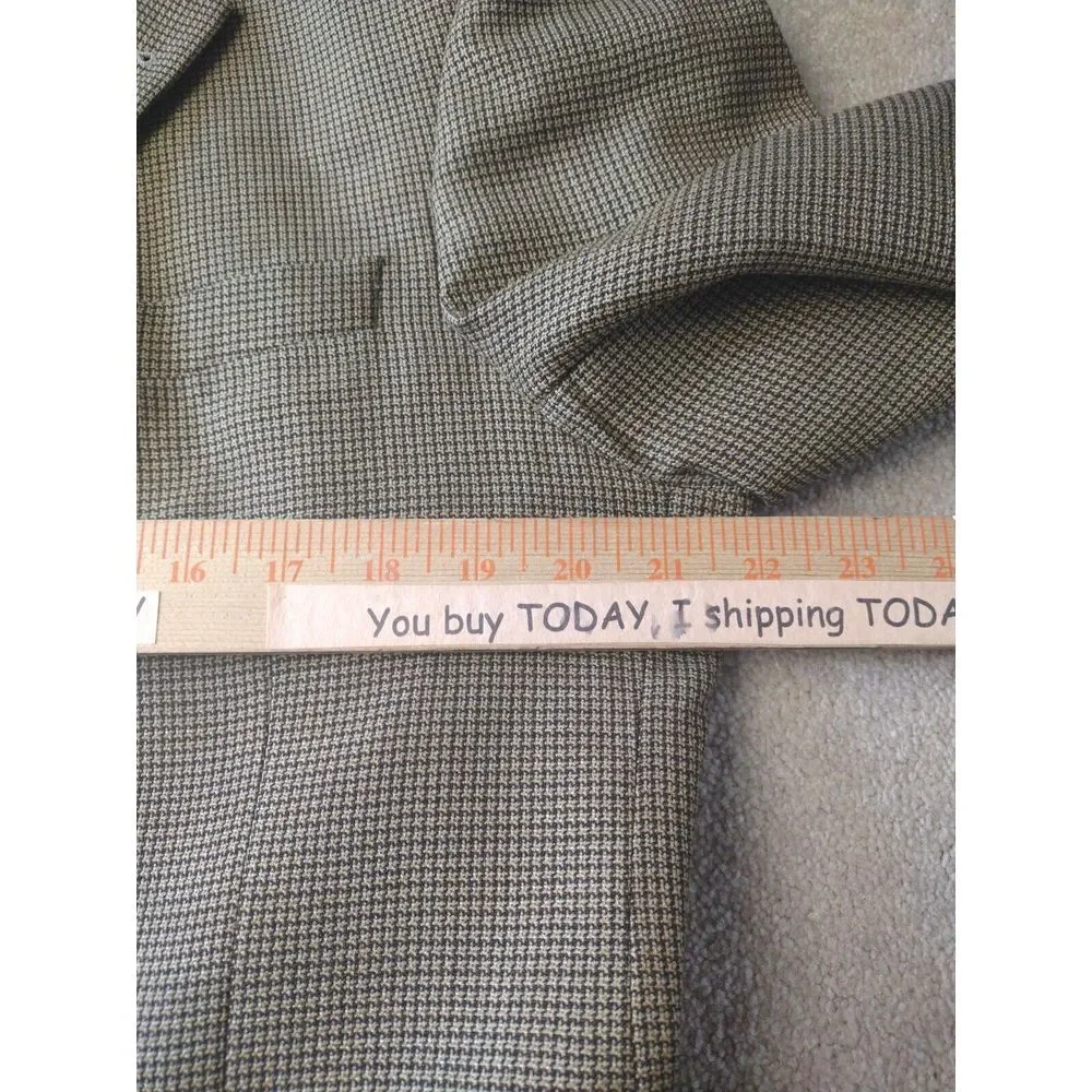 Yves Saint Laurent Jacket Blazer Men 44R‎ Brown Black 3 Button Double Vent Wool